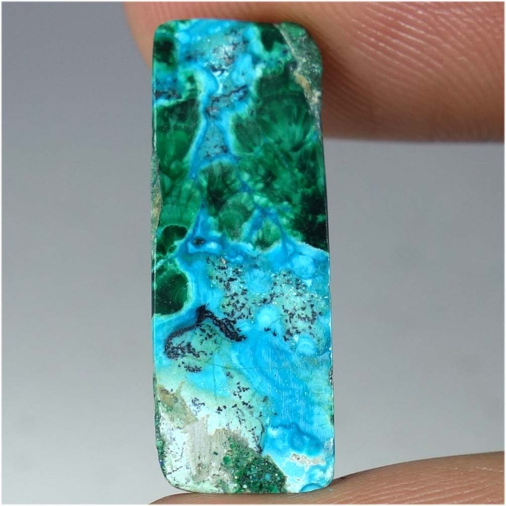 Natural Malachite Chrysocolla Cushion Cabochon Gemstone 15.60Cts 08mm 24mm 05mm