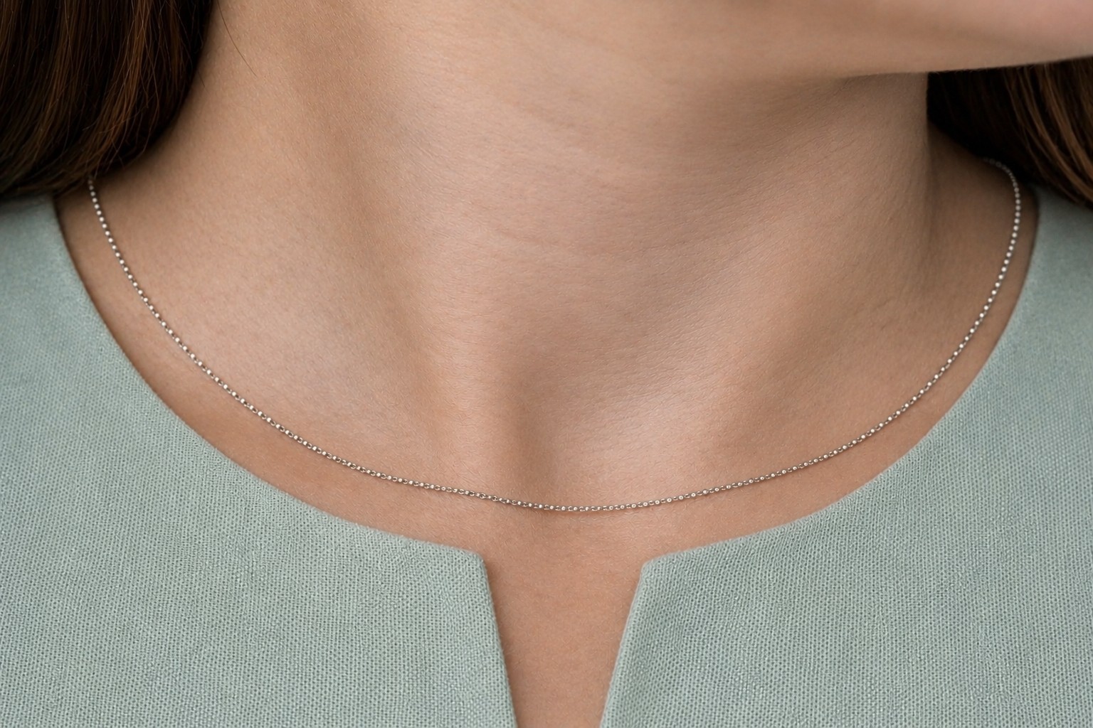 9 ct White Gold 1.2 mm Round Belcher Chain Necklace 41cm / 16″ Hallmarked