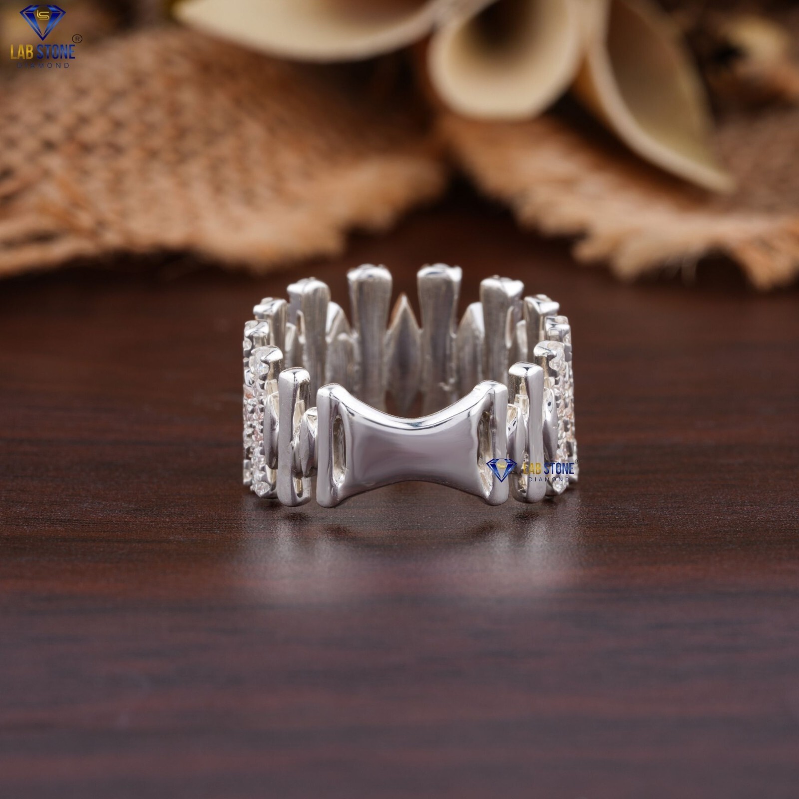 1.46 TDW Round Cut Lab-Created Diamond White Gold Ring EF Color VS Clarity