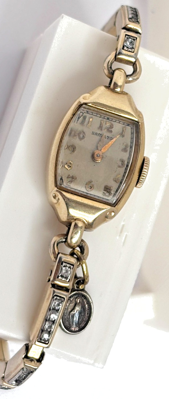 Vintage Hamilton Ladies Art Deco Watch 14K Gold Filled Tonneau 1930’s | Size 6