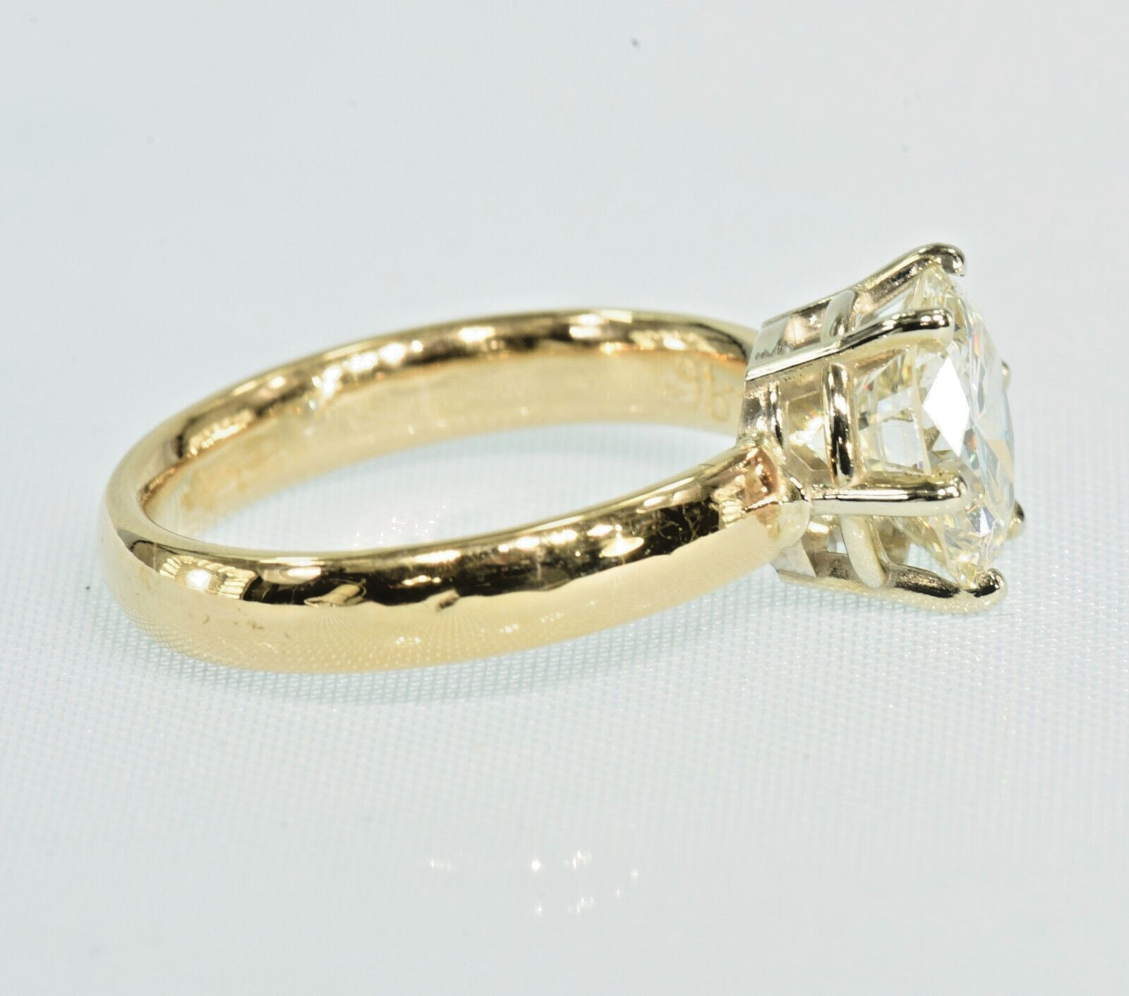 GIA Certified 2.96 Ct. Natural Diamond Vintage 6 prong Solitaire 14k Gold Ring