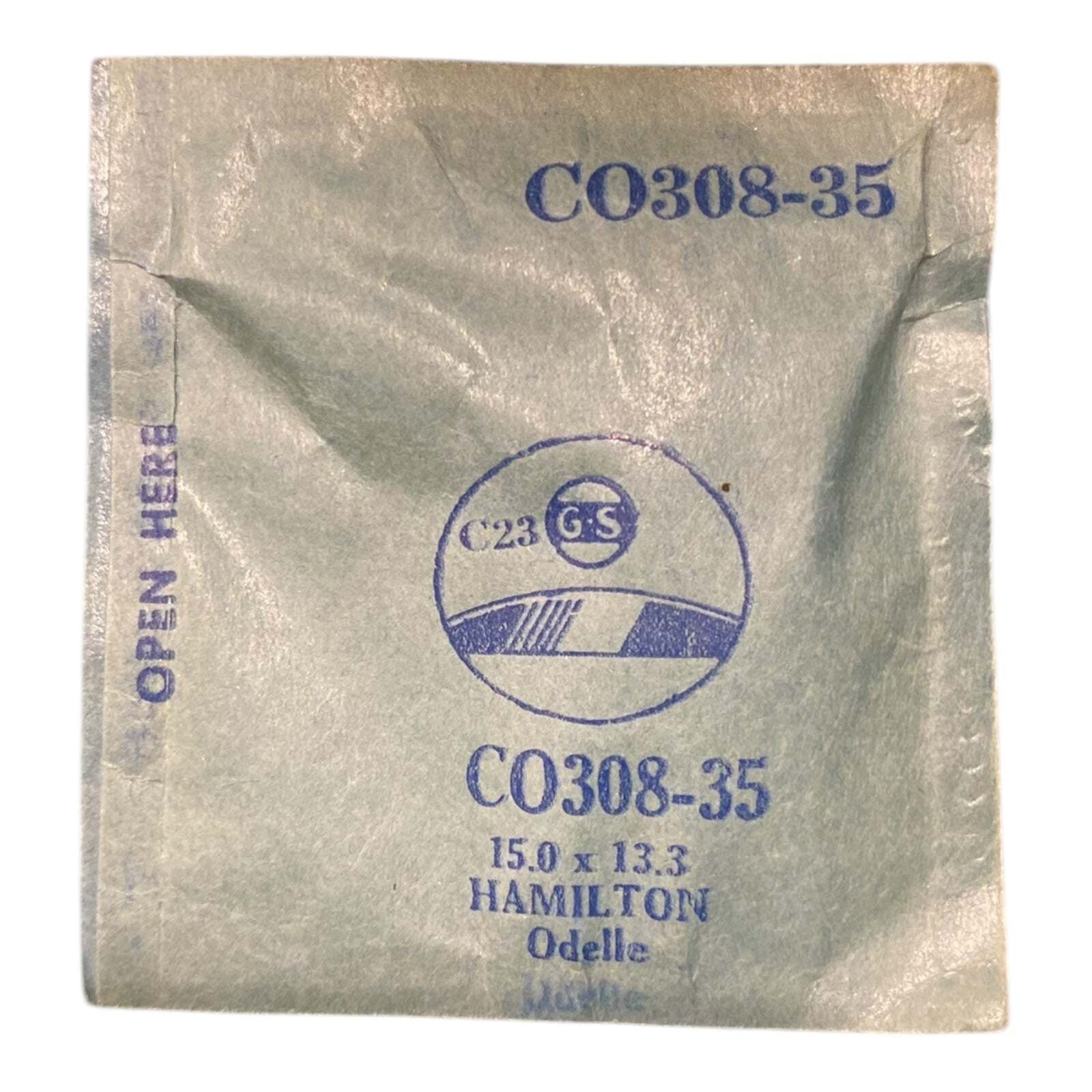 Germanow-Simon Mach (GS) CO308-35 Watch Crystal 15.0×13.3 NOS Part Hamilton