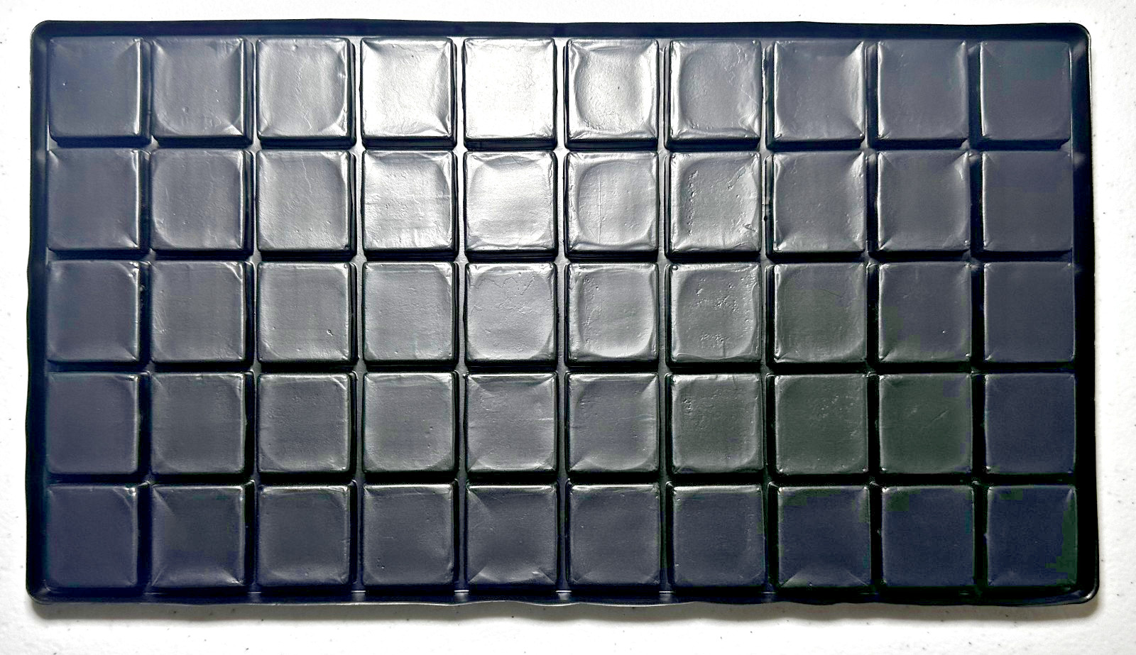 Used Lot of 25 – Black Plastic Flocked 50-Compartment Jewelry Tray Liners.