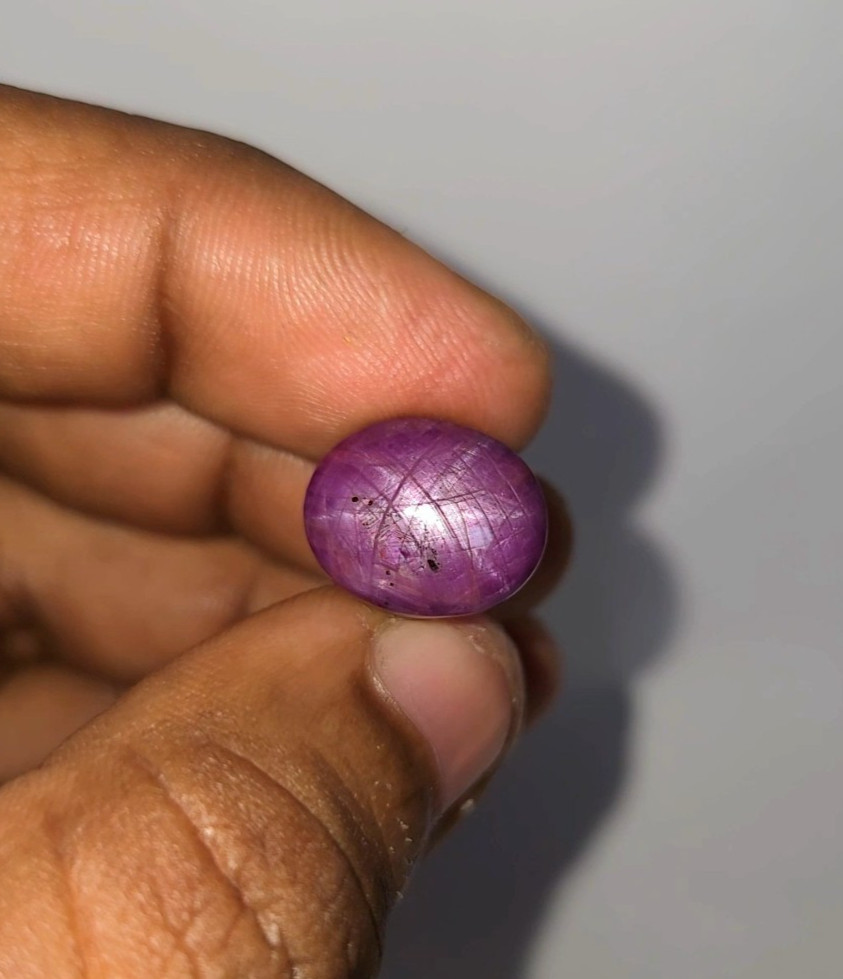 Natural 21.25 Ct Star Ruby Red Oval untreated Cabochon Loose Gemstone