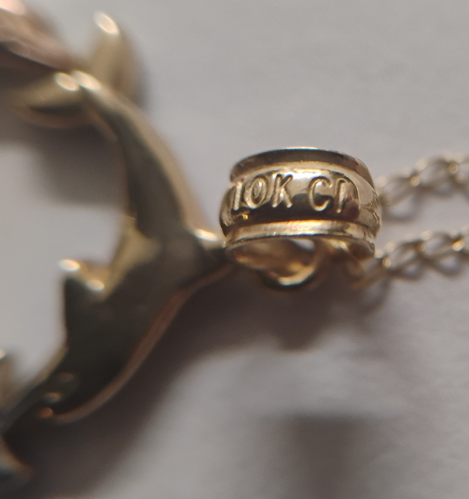 10kt Tri Gold Yellow White Rose Dolphin Pendant Not 14k Stamped 10K For Necklace