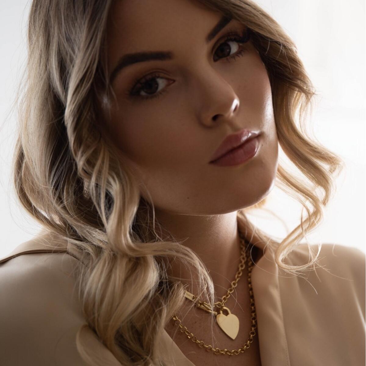 Damen Kette Herz Anhänger “My Love” 24 Karat Gold vergoldet K6052DL DJADEE