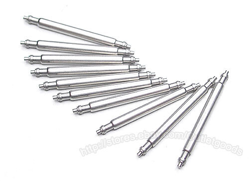 10 Pcs SemiHeavy 1.8mm Stair Double Flange Stainless Steel Watch Spring Bar Pin