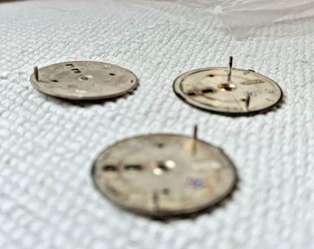 LOT OF 3 SEIKO PANDA CHRONOGRAPH REF 6138 -8020 ORIGINAL USED DIALS FOR RESTORE
