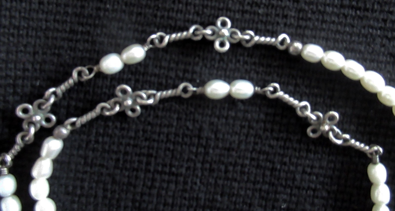 HANDMADE LARGE STERLING NECKLACE PENDANT BROOCH w PEARLS, 2 3/4 INCHES, 34 GRAMS