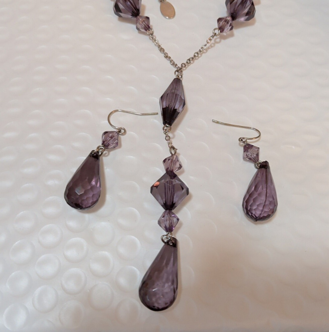 Bijoux Terner Silver Tone Necklace & Earrings Set