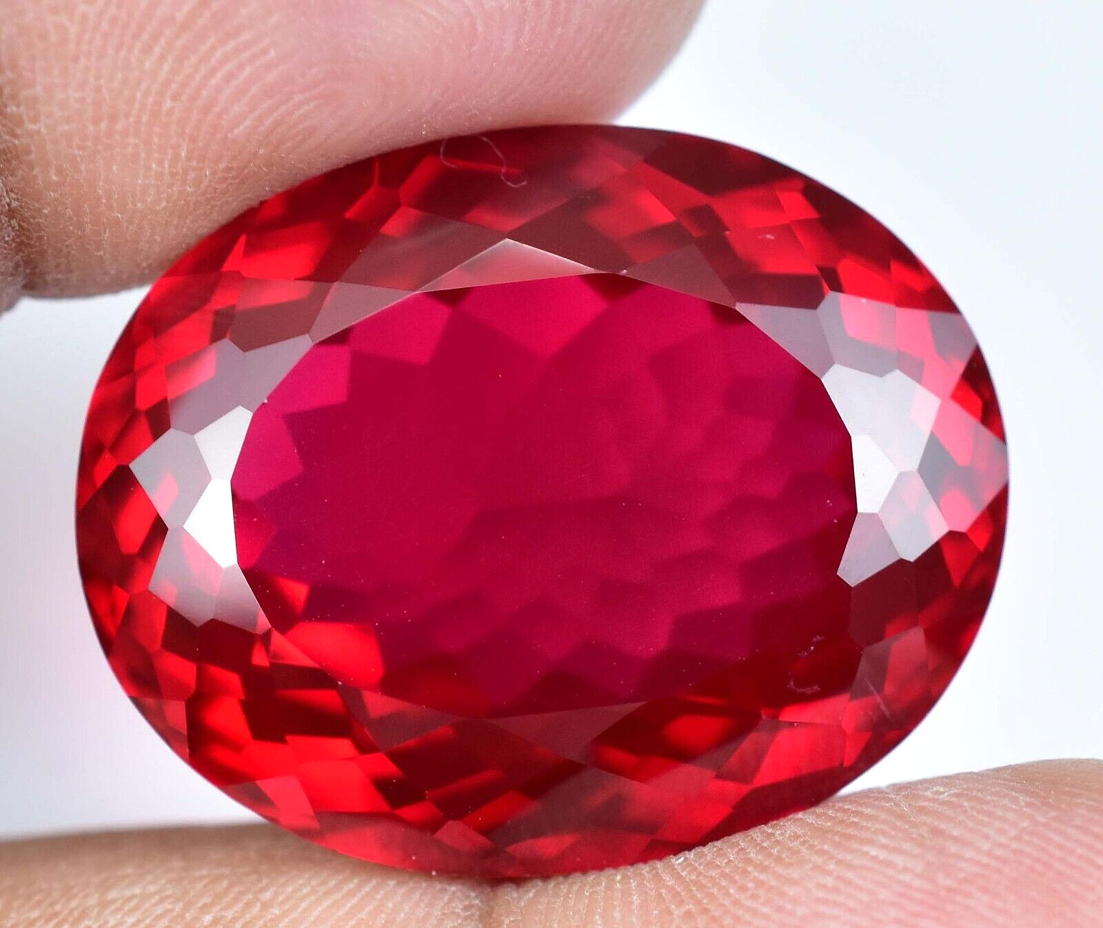 Natural Myanmar Blood Red Ruby 59.10 Ct Oval Certified Flawless Loose Gemstone