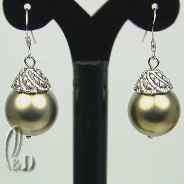 AU STOCK CHIC 12MM LARGE MULTIPLE COLOUR SEA SHELL PEARLS SILVER EARRINGS EA009