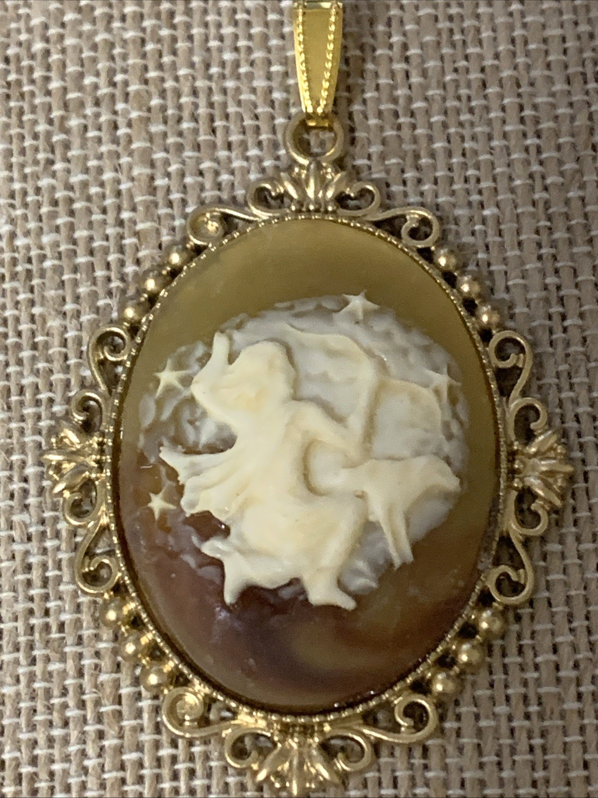 NEW ITEM*(LAST ONE) LARGE-EXQUISITE VINTAGE ZODIAC PENDANT-*SAGITTARIUS*-carn. g