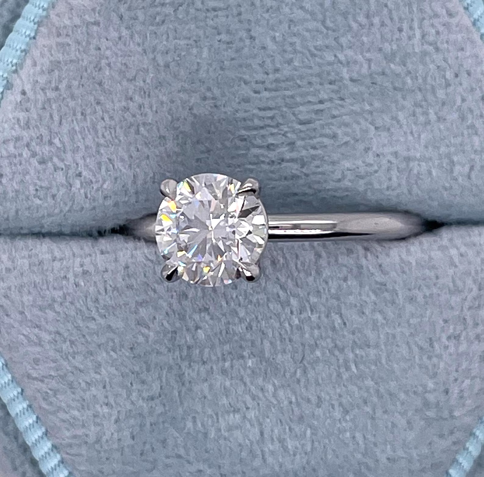 Lab Grown Diamond Solitaire Engagement Minimalist Ring Gold Plated 925 Silver