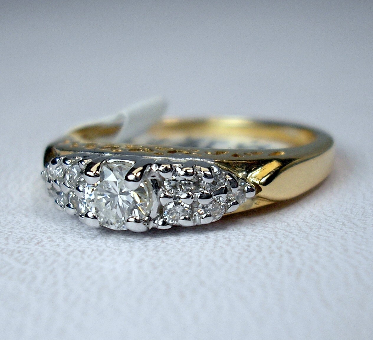 0.24 ct Round 0.43 cttw Natural Diamonds 14K Two-Tone Gold Ring Was $1,395 Video
