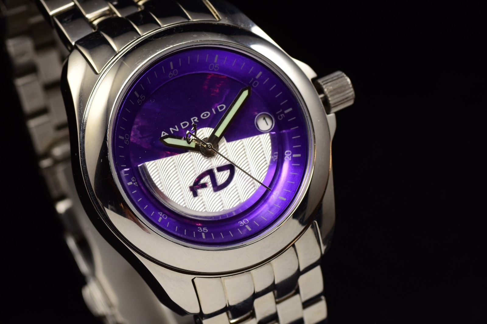 ANDROID Men’s Aragon HYDRAUMATIC Purple Dial LIM ED AUTOMATIC Watch AD680 RARE