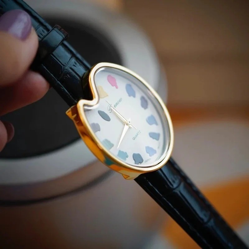Y2K Paint Board Art Women Watch Student Vintage Retro Quartz Wristwatch Gift