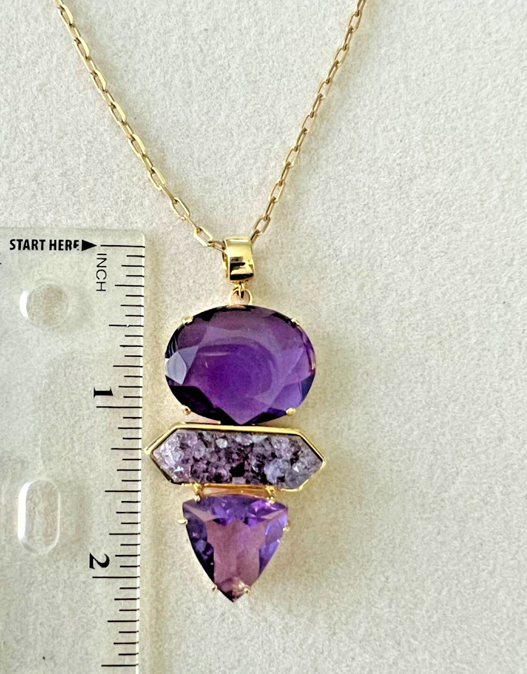 Brazilian Amethyst Pendant Faceted & Raw Combination- Free Shipping