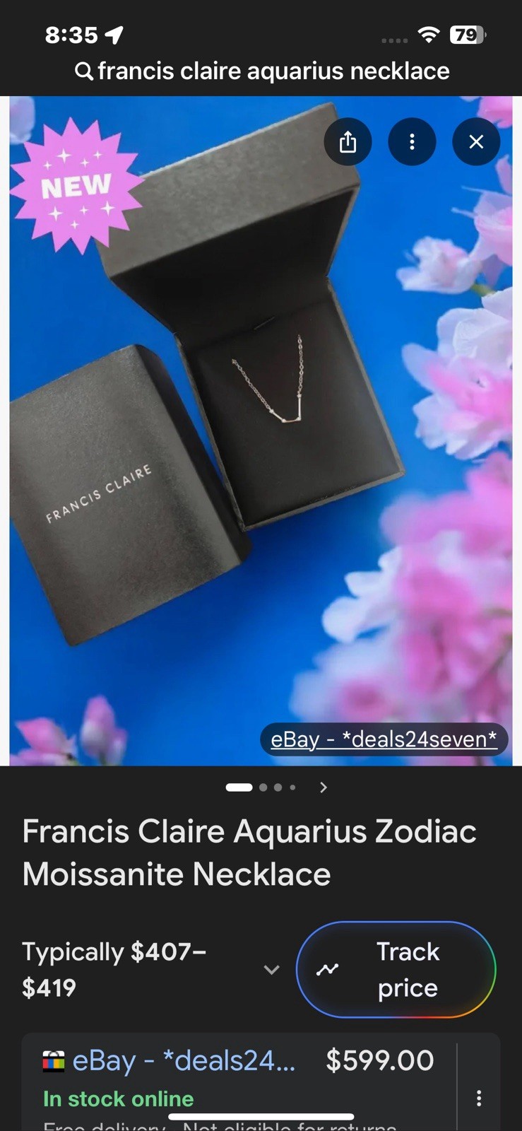Francis Claire Aqujarius Necklace Women’s. Would be great for everyday.