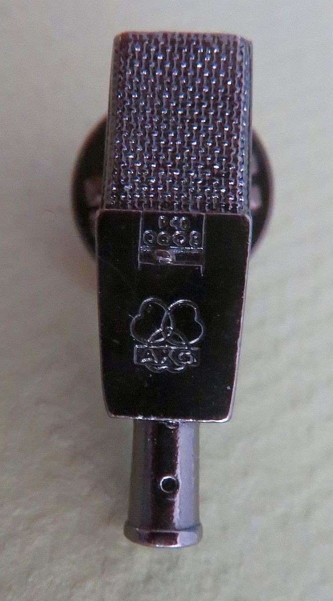 Vintage AKG C414 Microphone Black Finish Future Primitive Pin Music Pin Back