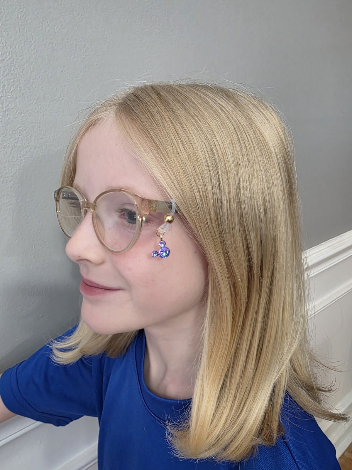 Handmade Eyeglass Charm – Rhinestone Mickey Mouse