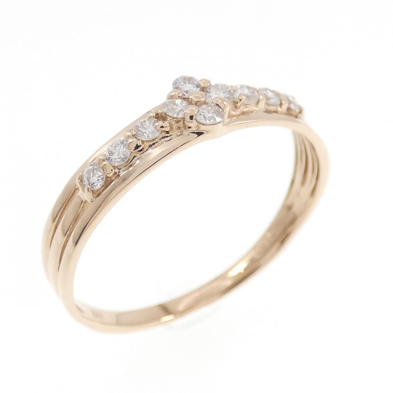 Authentic K18PG Diamond Ring 0.15CT #260-008-325-6462