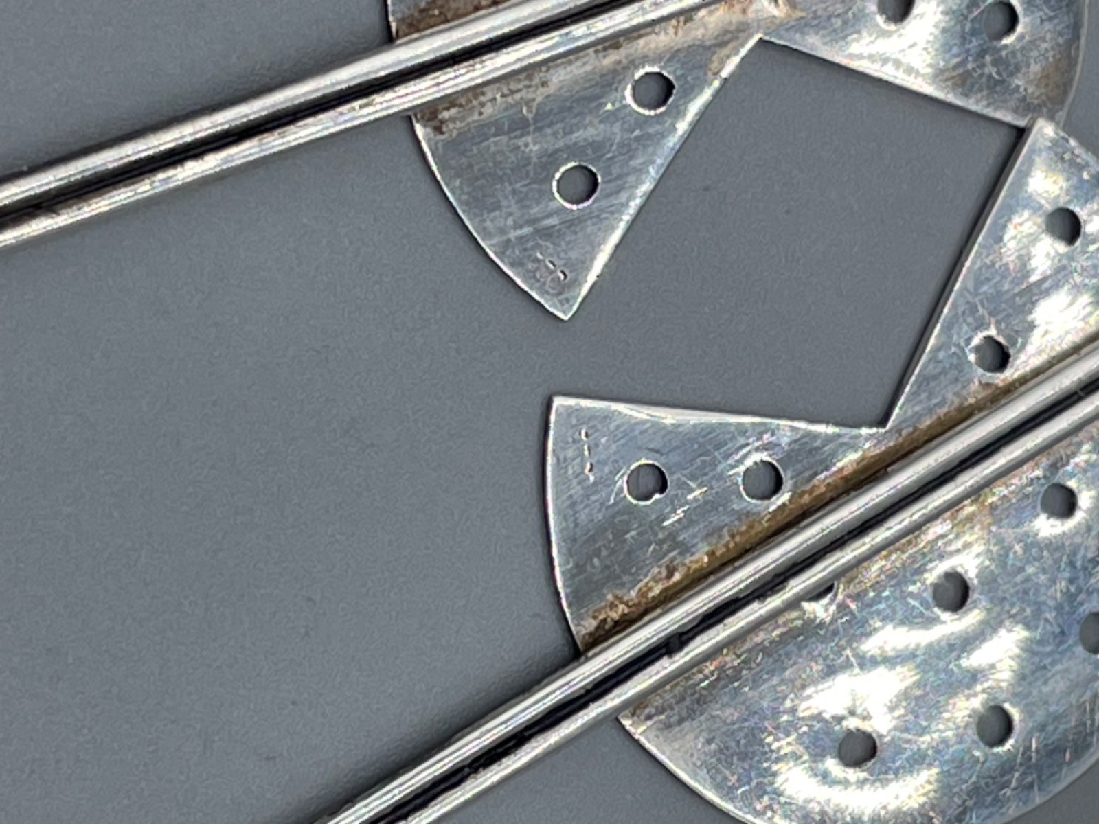 Sterling 925 Handmade Modernist Pierced Circle Pacman Shape Hook Earrings