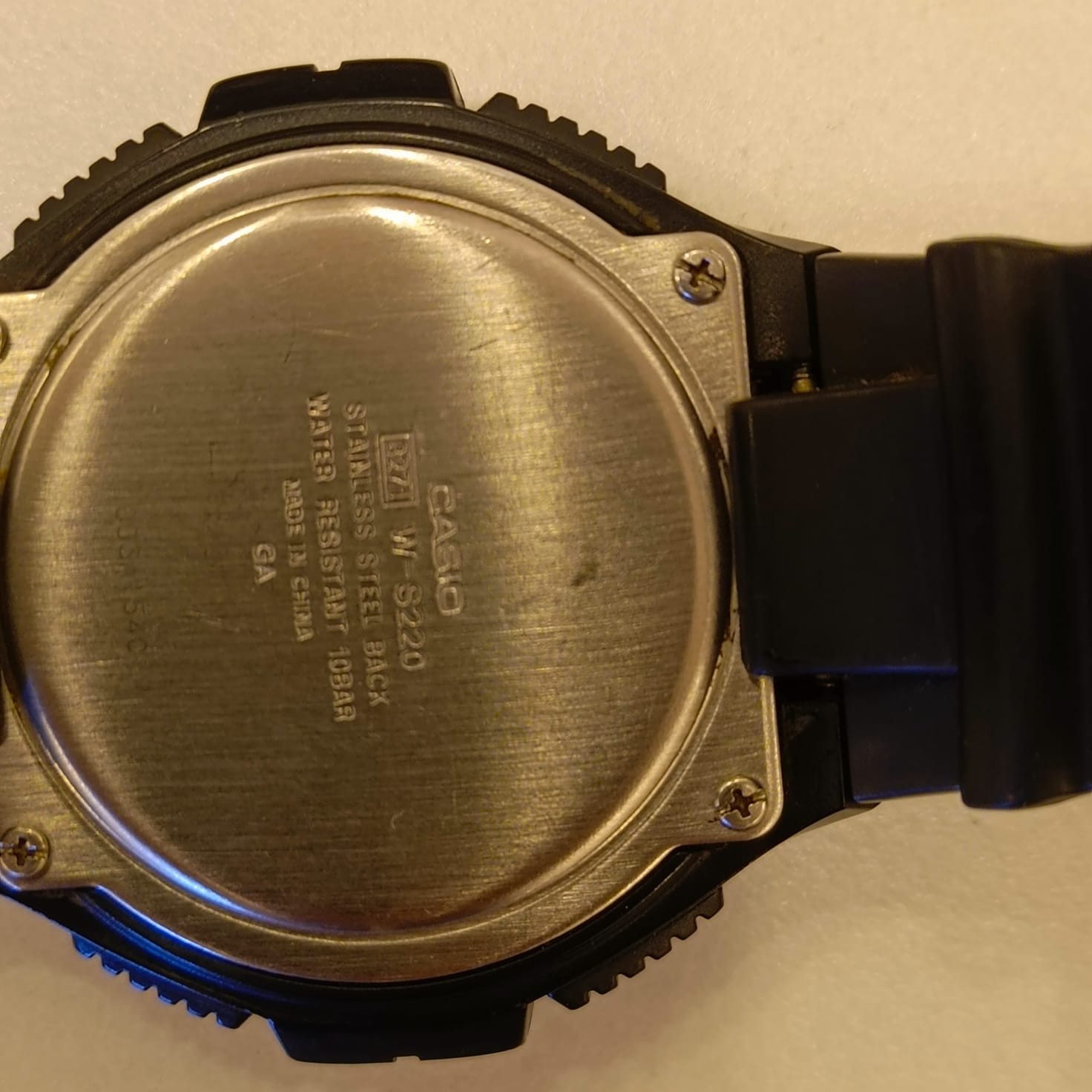 ​Casio Tough Solar W-S220 Digital Watch 3271 Black Resin 100M Lap Memory 120