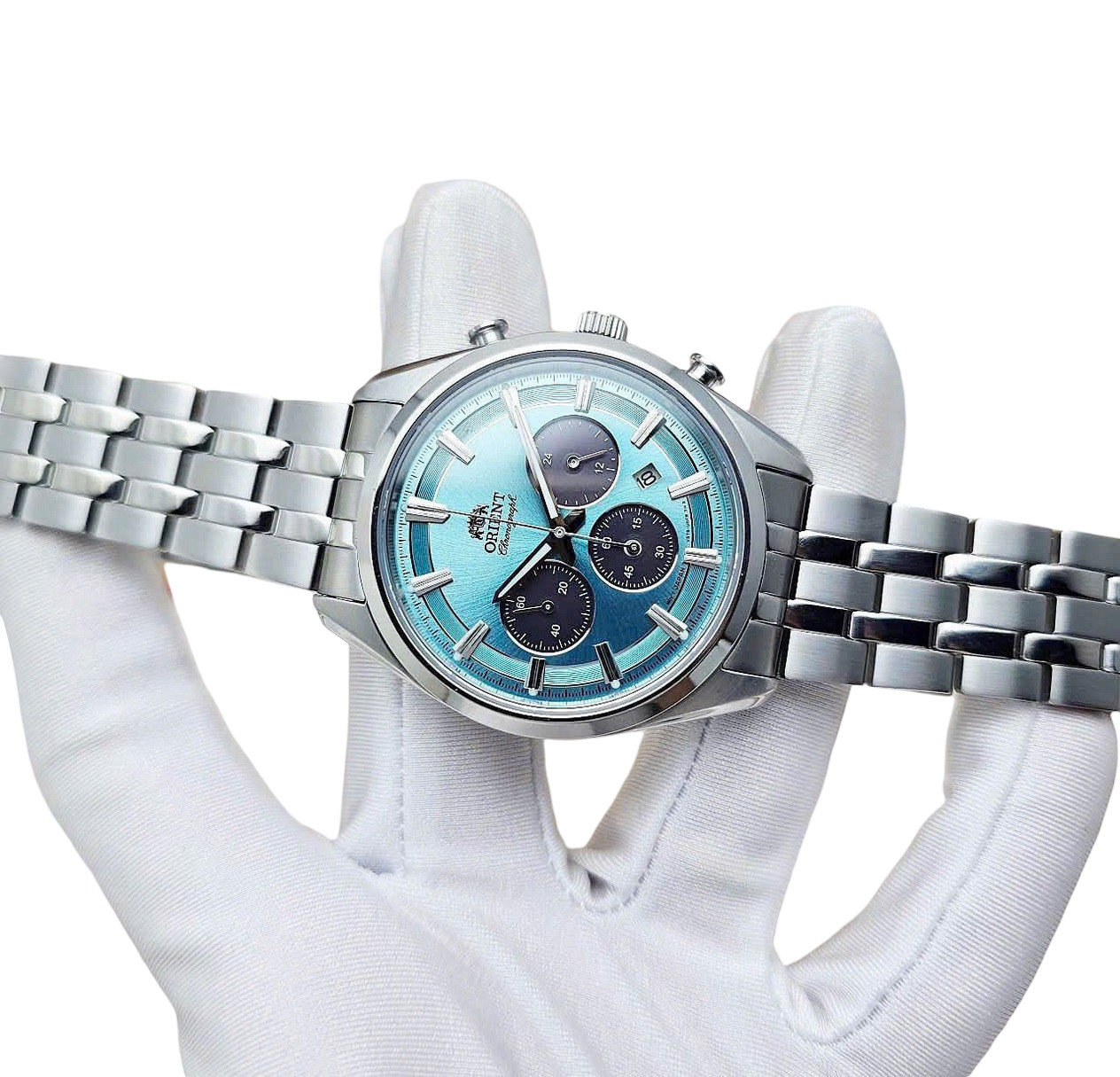 Orient Stretto Sapphire Crystal Blue Dial Chronograph RN-TX0304L Men’s Watch