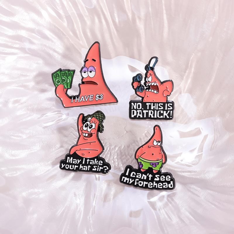 Patrick Star Enamel Pin Spongebob Squarepants Brooch Metal Enamel Badge Pin!