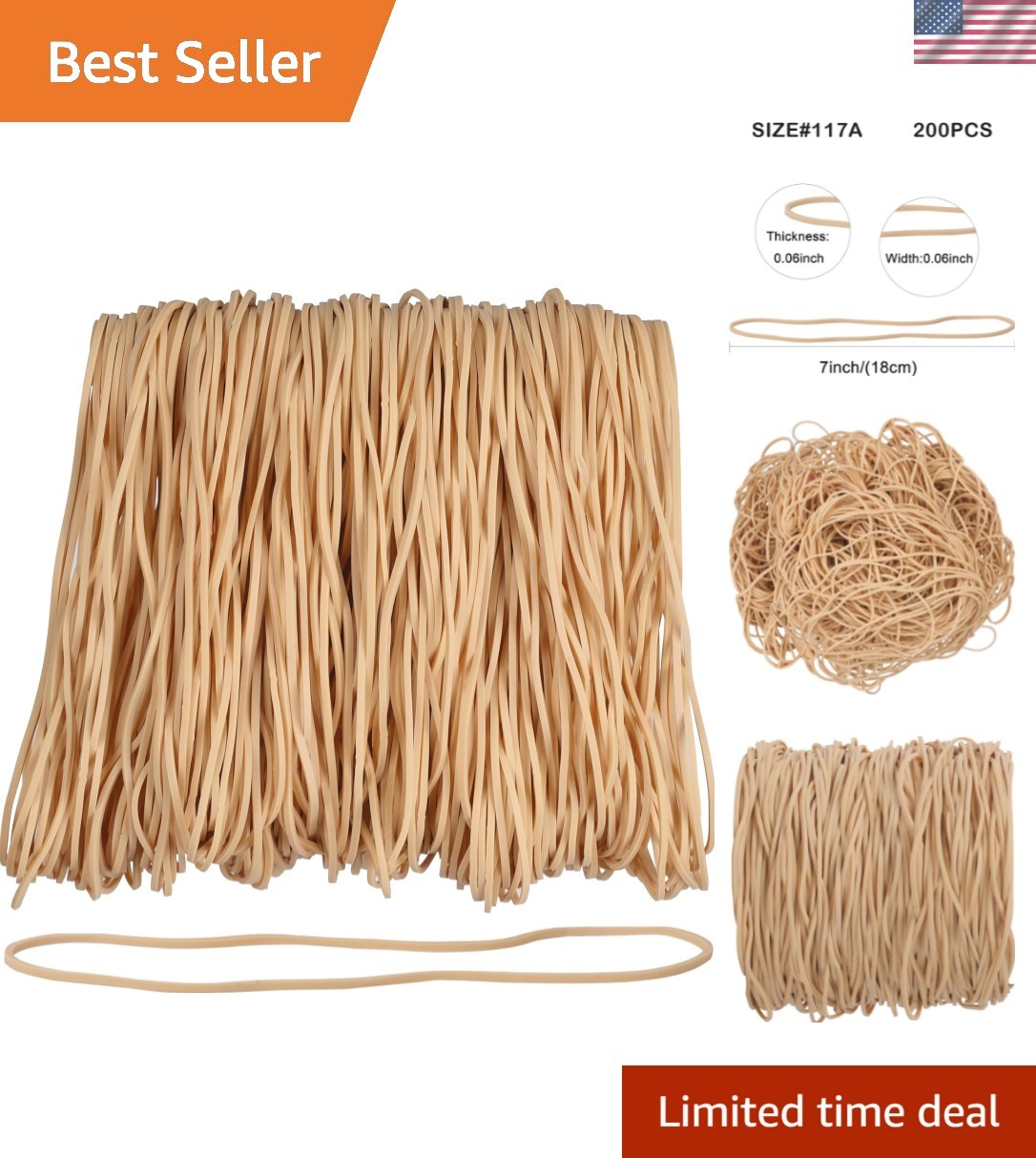 Rubber Bands Size 200pcs Rubber BandsLarge, Big Elastic Bands for Office Supp…