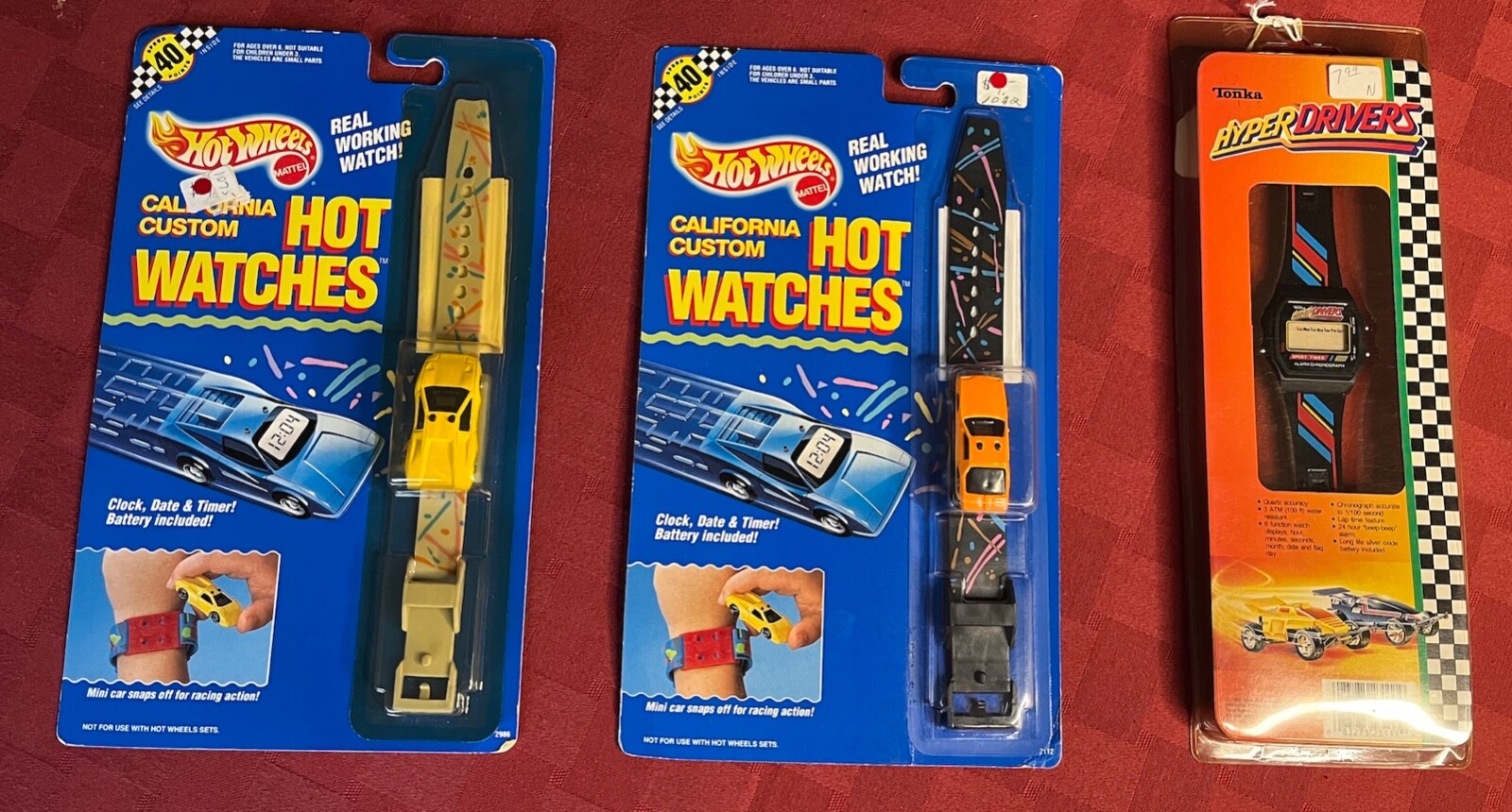 TWO HOT WHEELS WATCHES and ONE TONKA WATCH VINTAGE