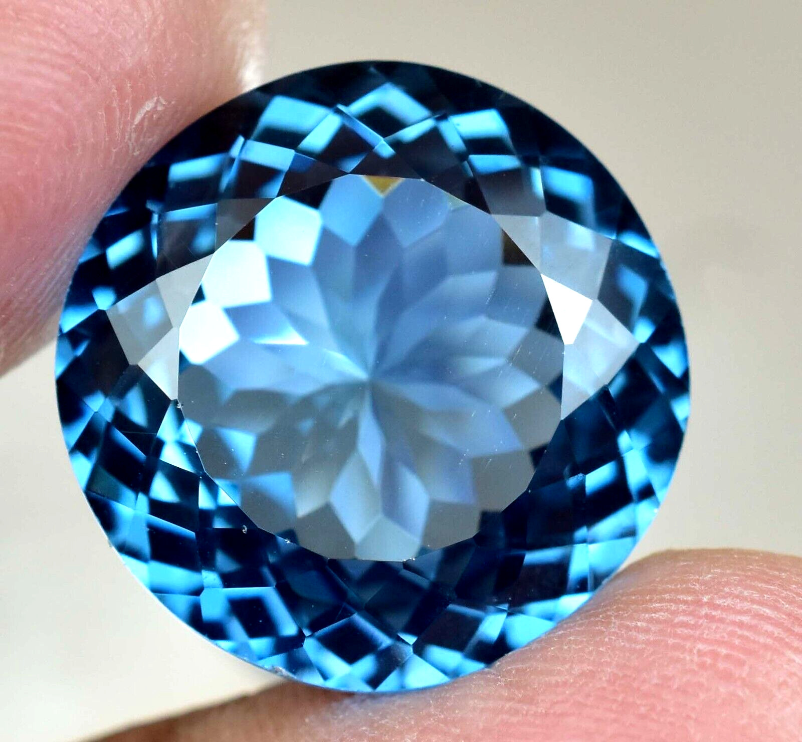 26.75Ct Natural Namibia Jeremejevite Flawless Certified Round Cut Loose Gemstone