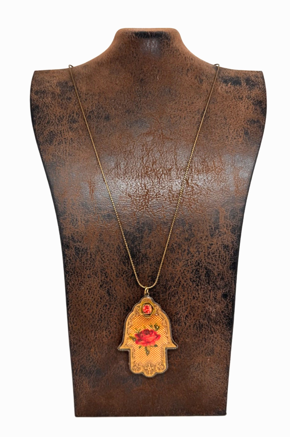 Lovely Michal Negrin Hamsa Necklace With Colorful Crystals Unique #648#