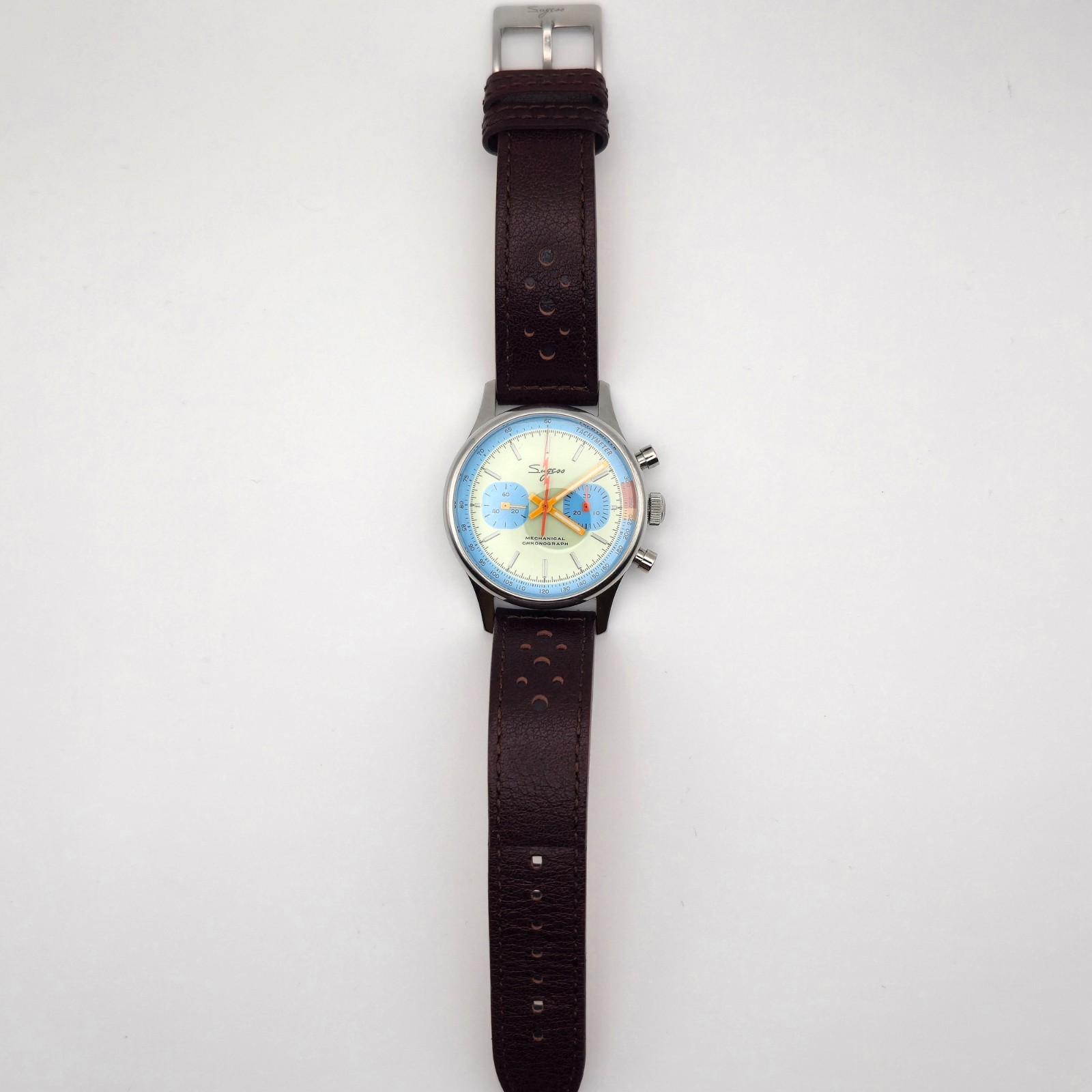 Sugess 1963 Panda Light Blue V2 Racing Chronograph – Excellent Condition