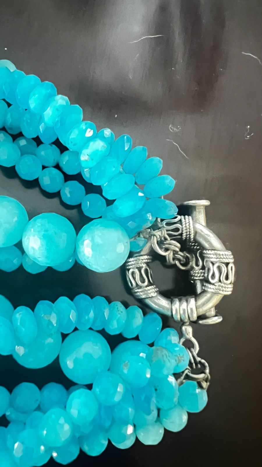 Turquois Necklace Multi-Strand Bead Necklace 18″. Vintage .Never Worn