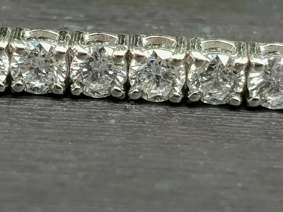 4.55CT Tennis Bracelet Round Lab Grown Diamond EF/VVS 14k White Gold For Mother