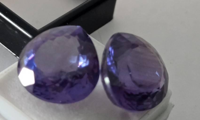 Colour Change 40+ Ct Alexandrite Pear Cut Natural Pair Loose Gemstone