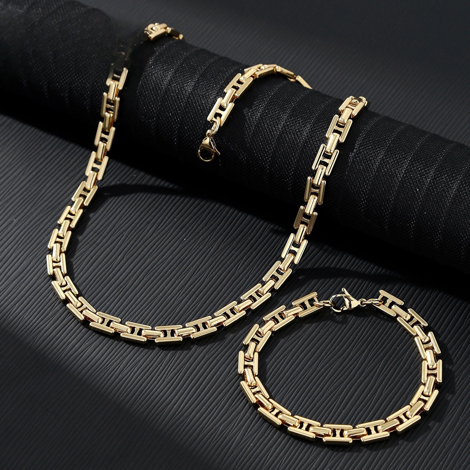Fade-free Stainless Steel Link Set, Suitable for Men & Women Daily Wear