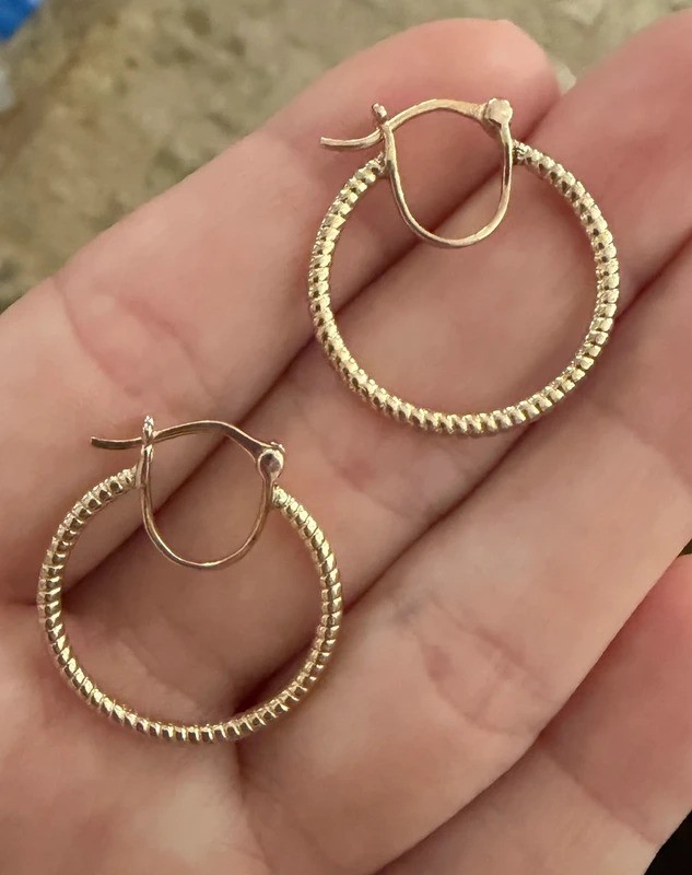 Brand New Vermeil Rope Twist Hoop Earrings