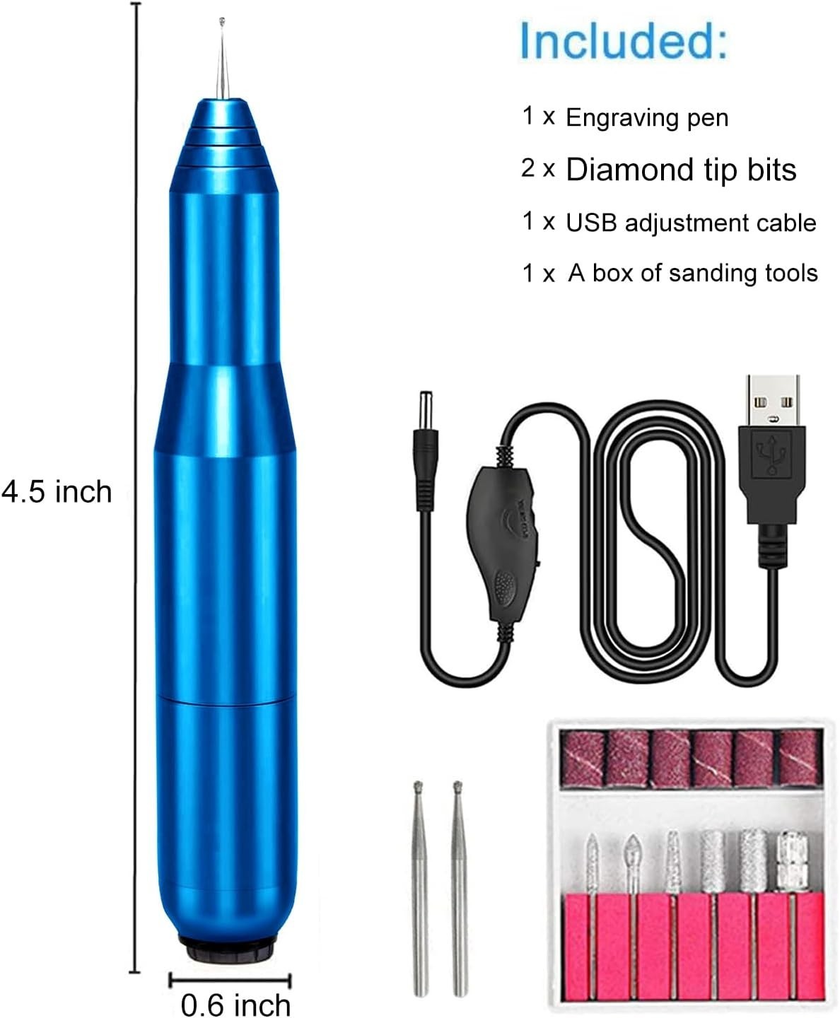 Electric Engraving Pen with Multiple Bits – USB Rechargeable for All Materials
