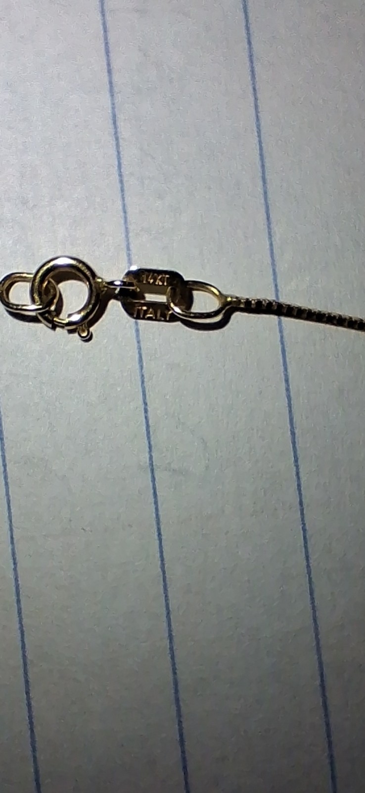 14k Solid Gold Sailboat W/ Charm Holder On 14k Solid Gold 26inch Box Chain 3.3G