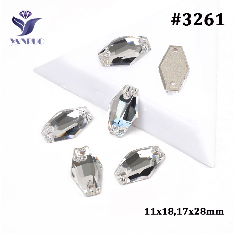 All Shapes Clear YANRUO Flatback Strass Sew on Crystal Rhinestones for Garment