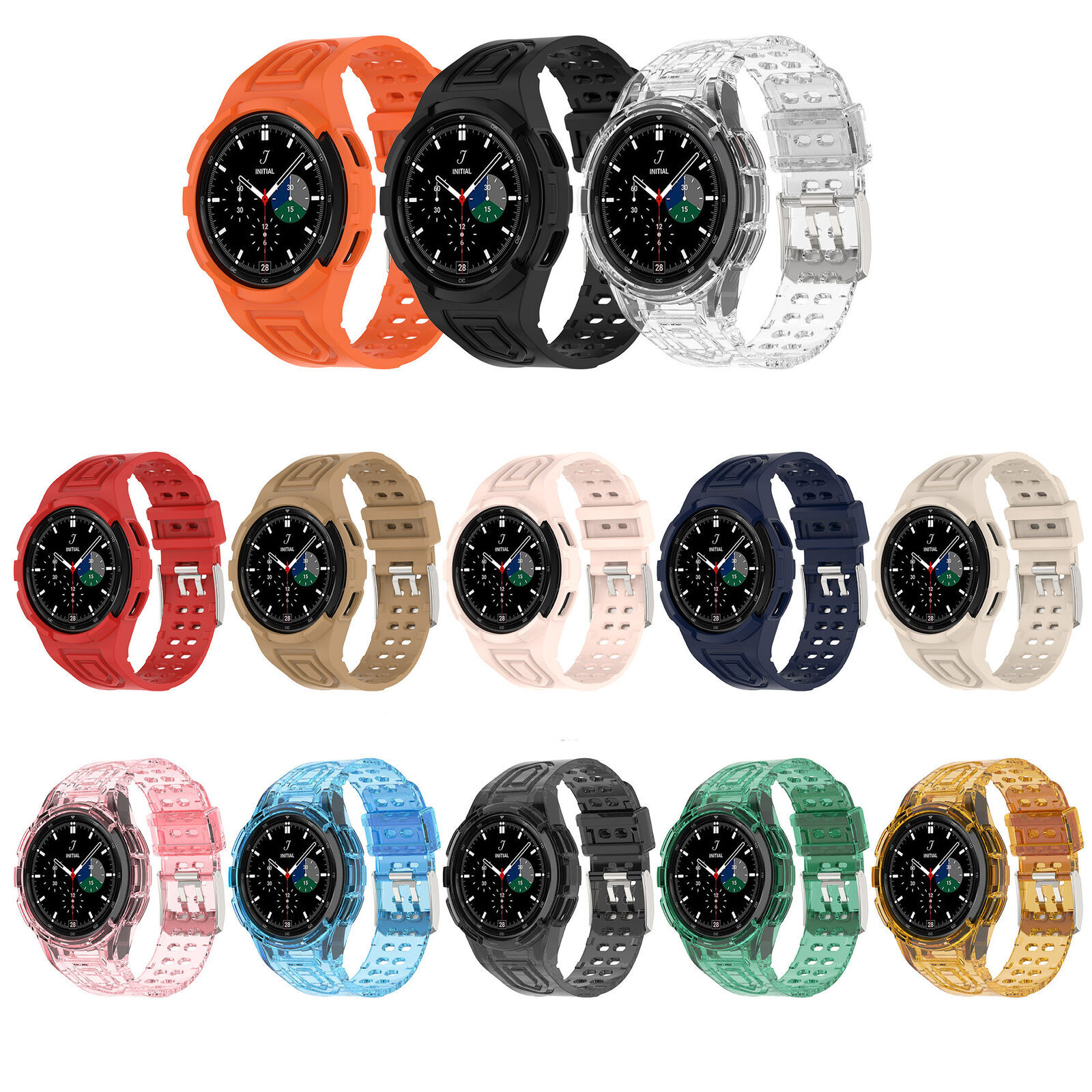 New Sport TPU Silicone Band Strap Case For Samsung Galaxy Watch 4 5 6 40mm 44mm
