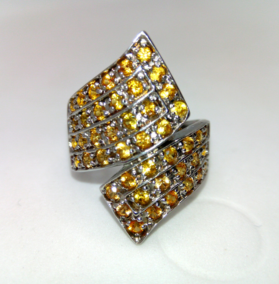🔥🔥🔥Exclusive Silver & White Gold SAPPHIRE RING, Size 17.25🔥🔥🔥