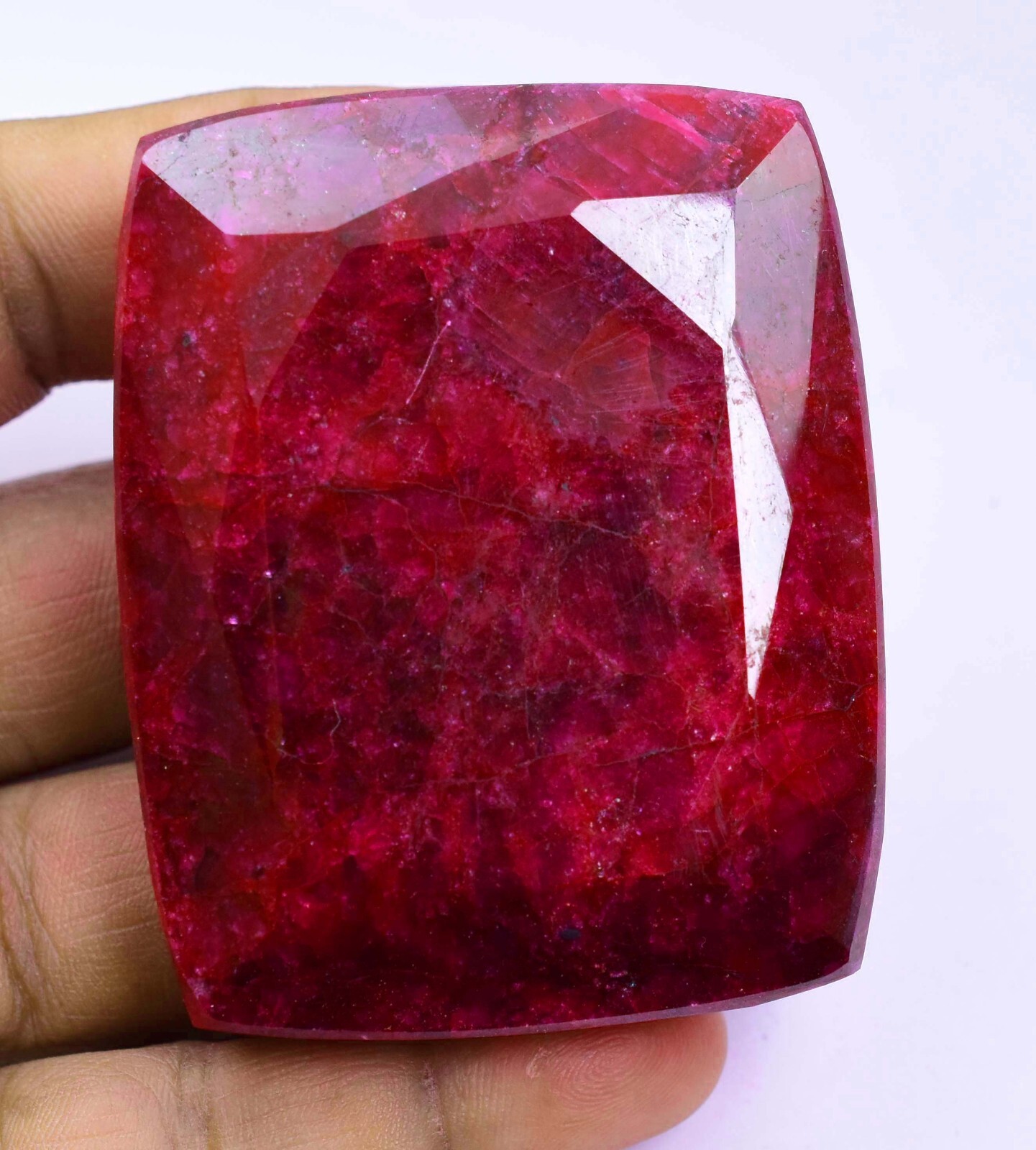 739.5 CT Natural Huge Red Ruby Certified Earth-Mined Cushion Cut Loose Gemstone