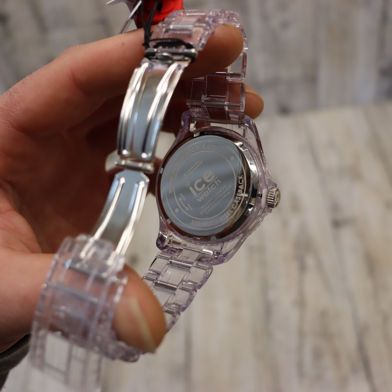 Authentic Ice Watch, Ice Pure Red Dial, 48MM Men’s Quartz Watch, Clear Band, NEW