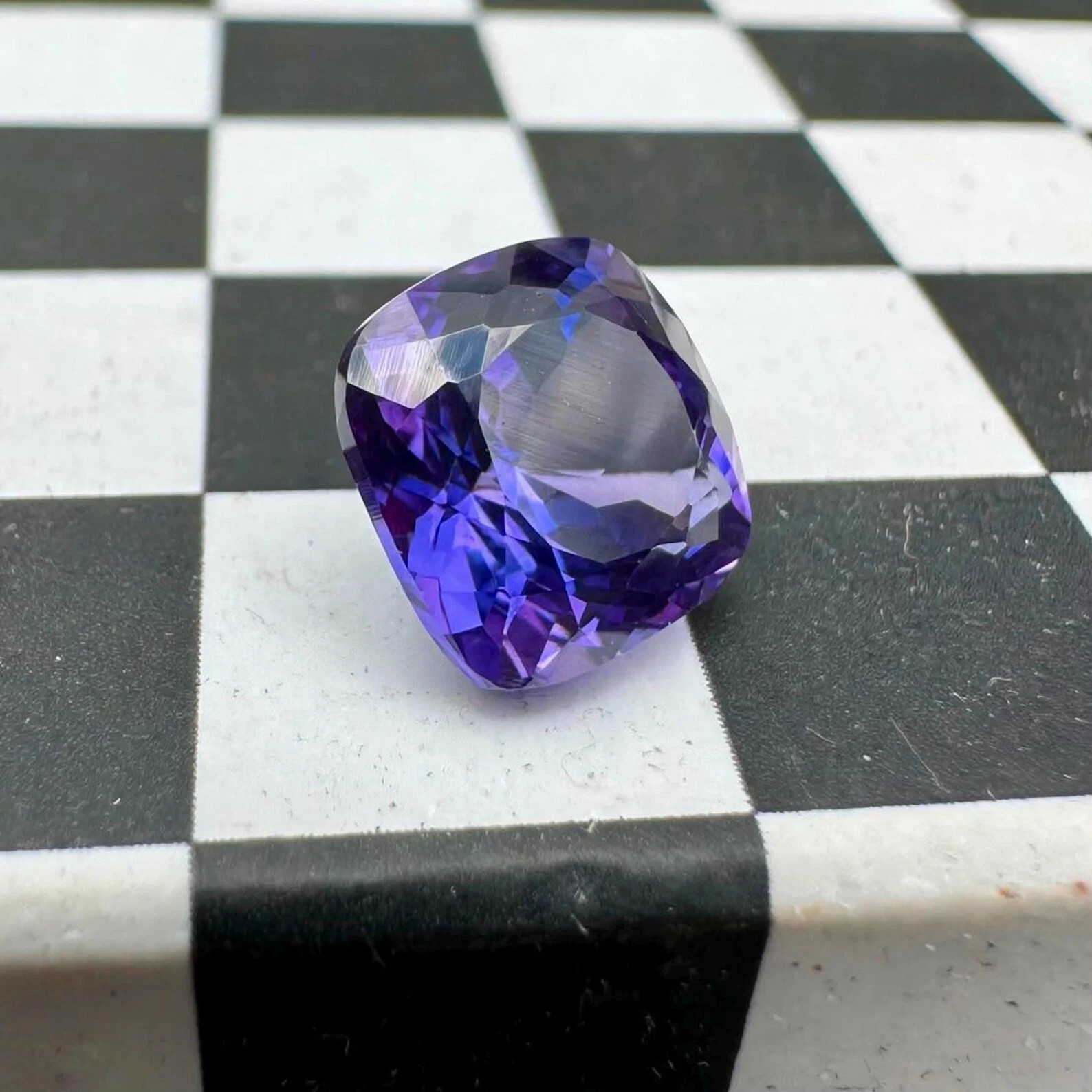GIE Certified Natural Blue Purple Sapphire 11.66 Ct Cushion Cut Loose Gemstone A