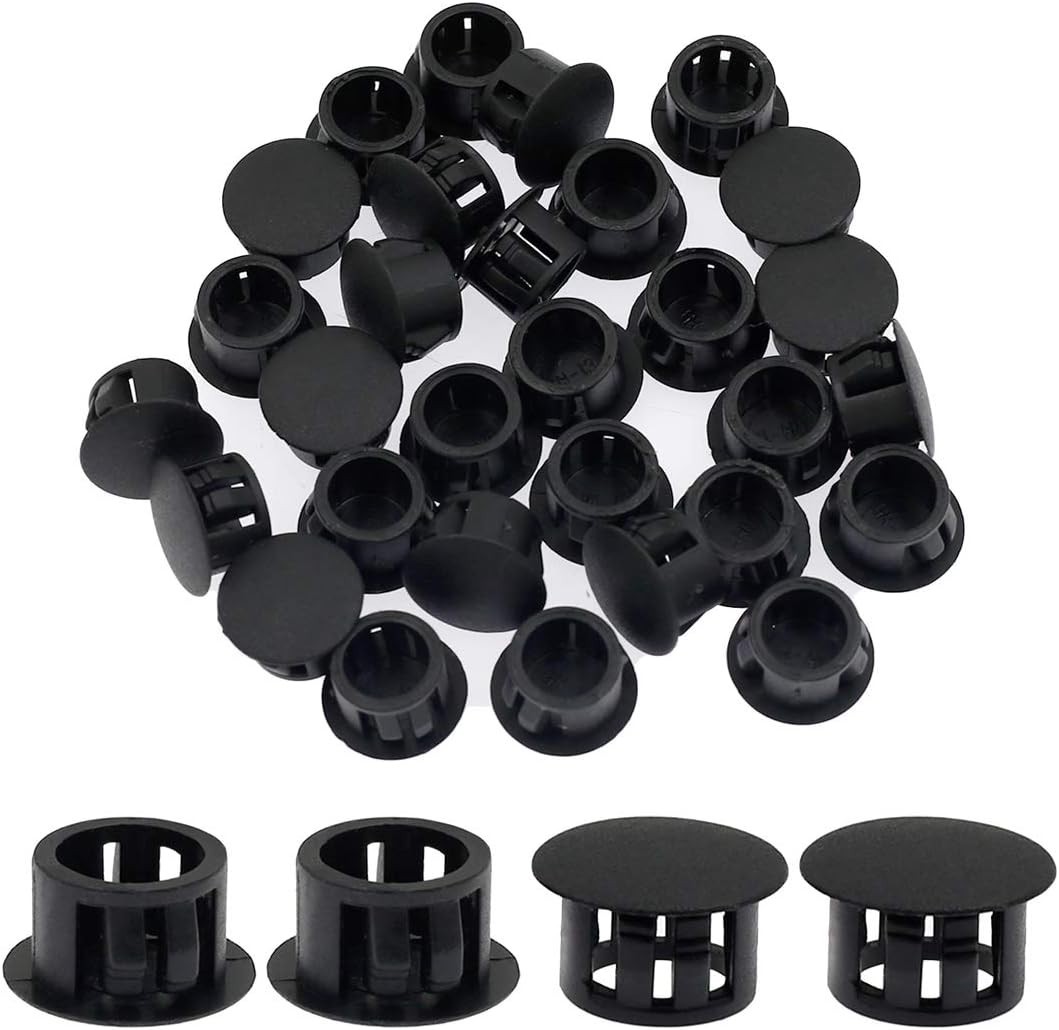 Efficient 30PCS Flush Black Hole Plugs – 13mm Snap-in Solutions for Furniture