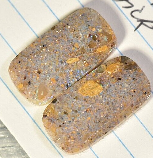 Matched Pair Louisiana Opal Cabochon Gem Opal Natural Untreated 20.50 cts.